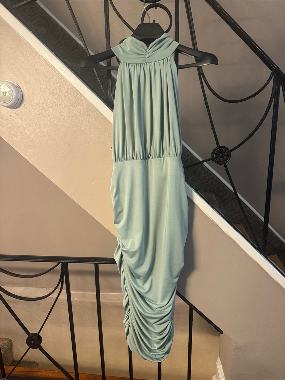 Mint Green Dress, zipper in back Ruch style